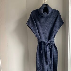 Cozy Blue Turtleneck Sweater Dress